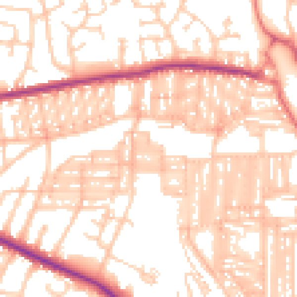 Daytime road noise heatmap for DL3 6HB