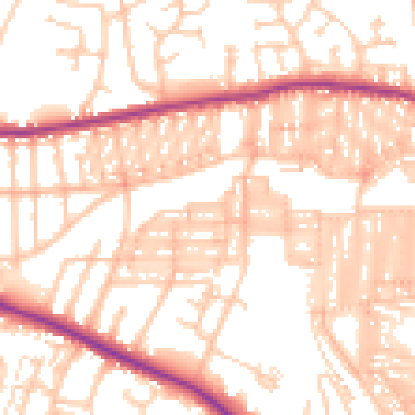 Daytime road noise heatmap for DL3 6HG