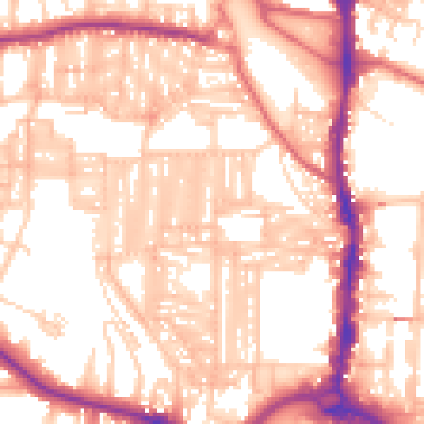 Daytime road noise heatmap for DL3 6NB