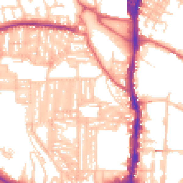 Daytime road noise heatmap for DL3 6NE