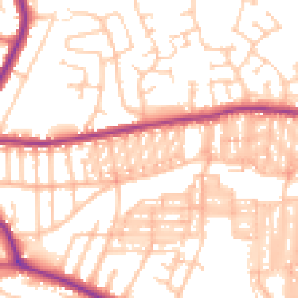 Daytime road noise heatmap for DL3 6QD