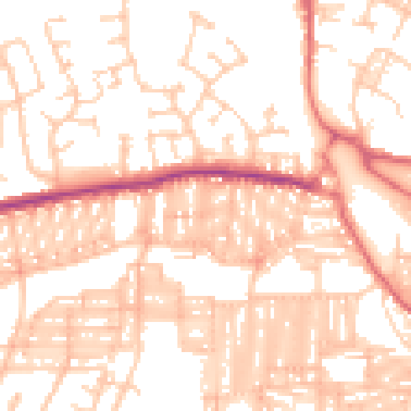 Daytime road noise heatmap for DL3 6QL