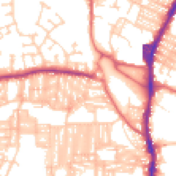 Daytime road noise heatmap for DL3 6RB