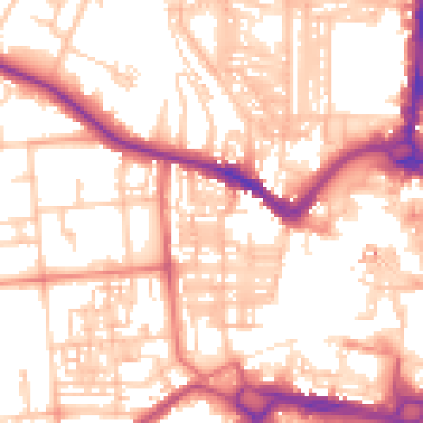 Daytime road noise heatmap for DL3 7DU