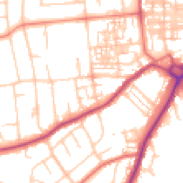 Daytime road noise heatmap for DL3 7HE