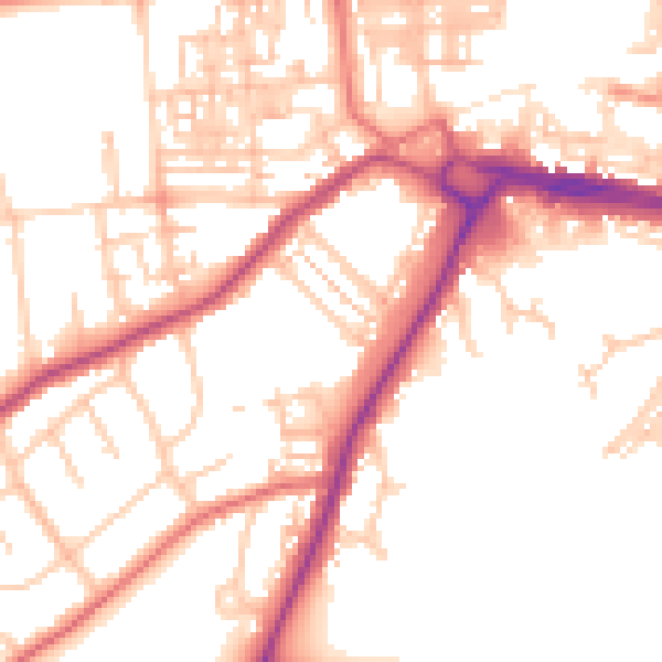 Daytime road noise heatmap for DL3 7HR