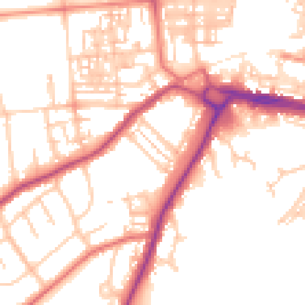 Daytime road noise heatmap for DL3 7HS