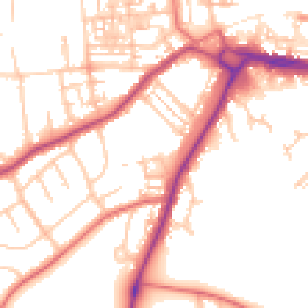 Daytime road noise heatmap for DL3 7HU