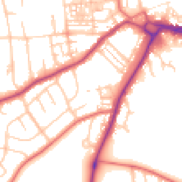 Daytime road noise heatmap for DL3 7HY