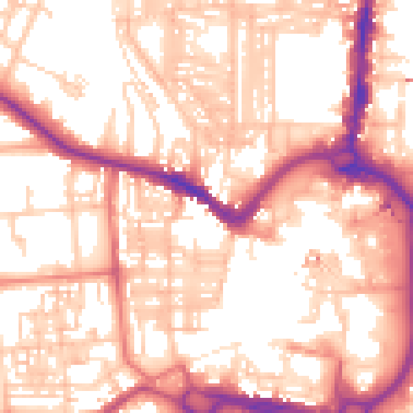 Daytime road noise heatmap for DL3 7JJ