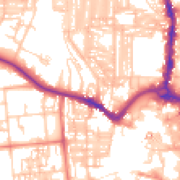 Daytime road noise heatmap for DL3 7PW