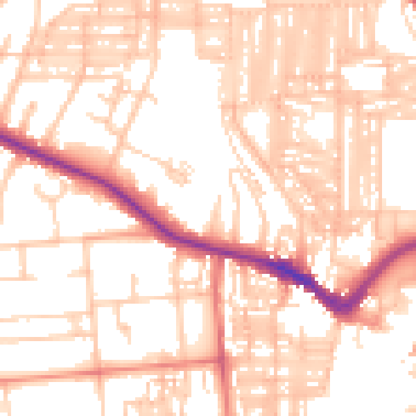Daytime road noise heatmap for DL3 7PY