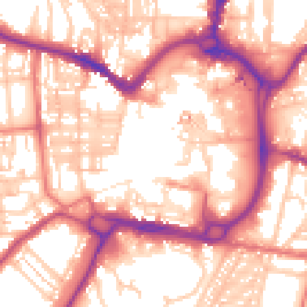 Daytime road noise heatmap for DL3 7QG