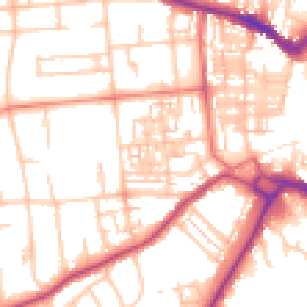 Daytime road noise heatmap for DL3 7SY