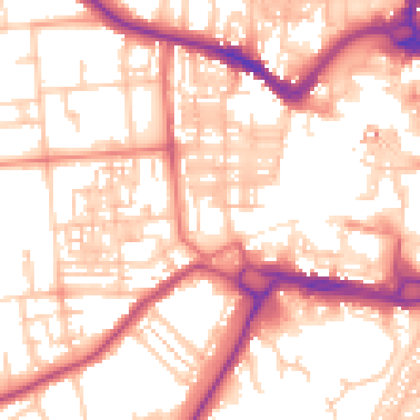 Daytime road noise heatmap for DL3 7TS