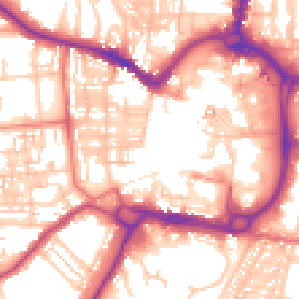 Daytime road noise heatmap for DL3 7UW