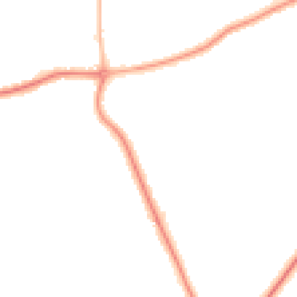 Night-time road noise heatmap for DL3 8DN