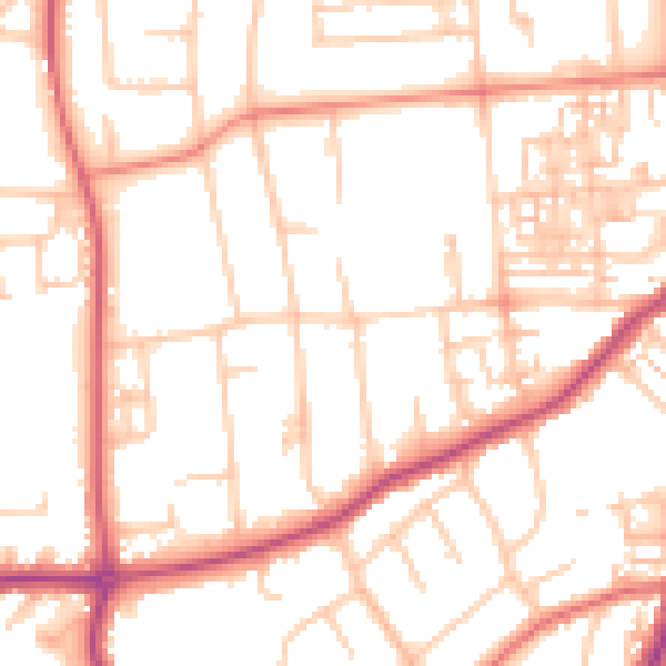 Daytime road noise heatmap for DL3 8EW