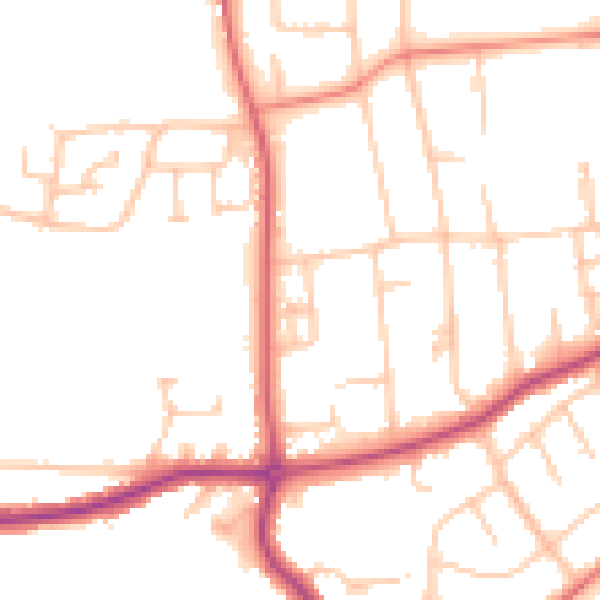Daytime road noise heatmap for DL3 8JD