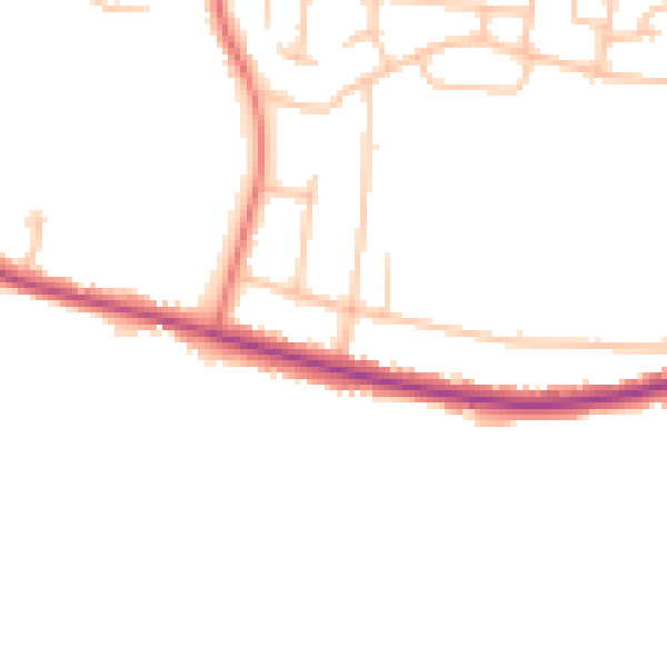 Daytime road noise heatmap for DL3 8JR