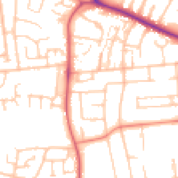 Daytime road noise heatmap for DL3 8NG