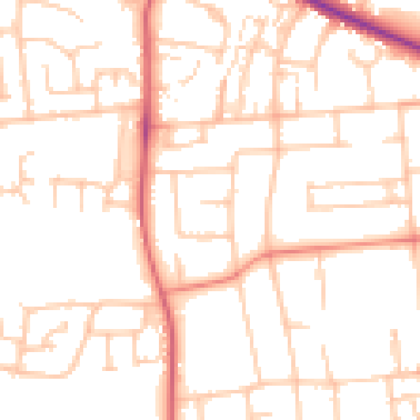 Daytime road noise heatmap for DL3 8NH