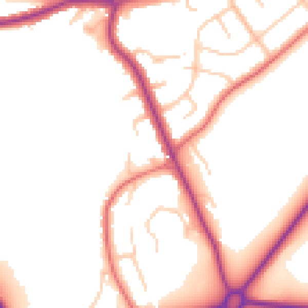 Daytime road noise heatmap for DL3 8QP