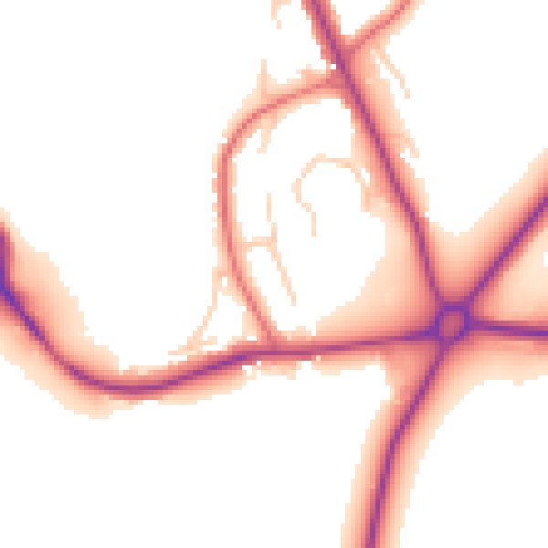 Daytime road noise heatmap for DL3 8QU