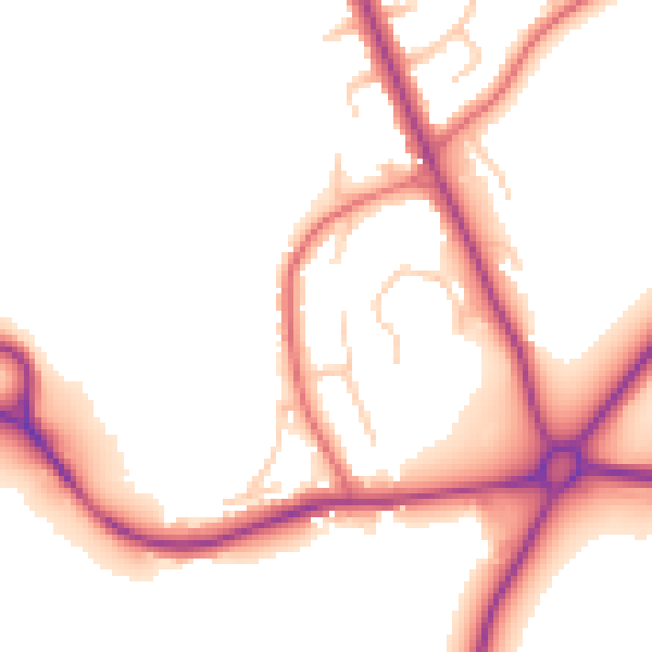 Daytime road noise heatmap for DL3 8QX