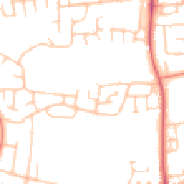 Daytime road noise heatmap for DL3 8RQ