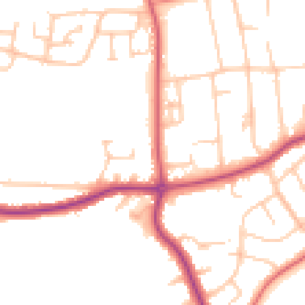 Daytime road noise heatmap for DL3 8RY