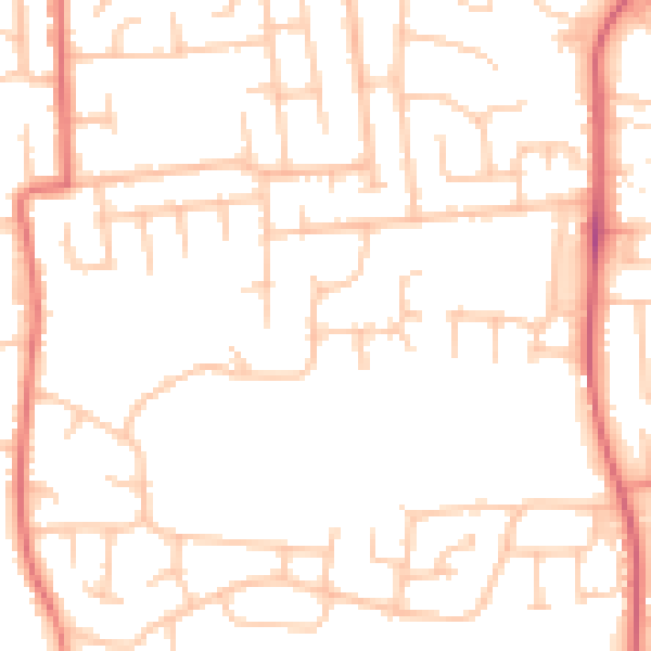 Daytime road noise heatmap for DL3 8SJ