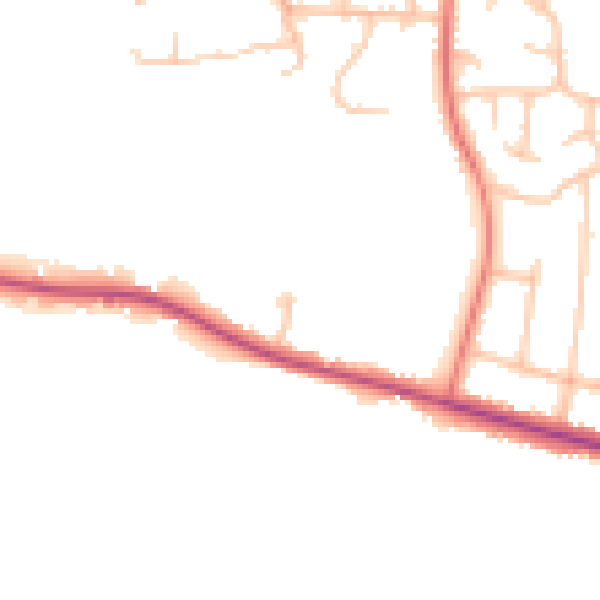 Daytime road noise heatmap for DL3 8UZ