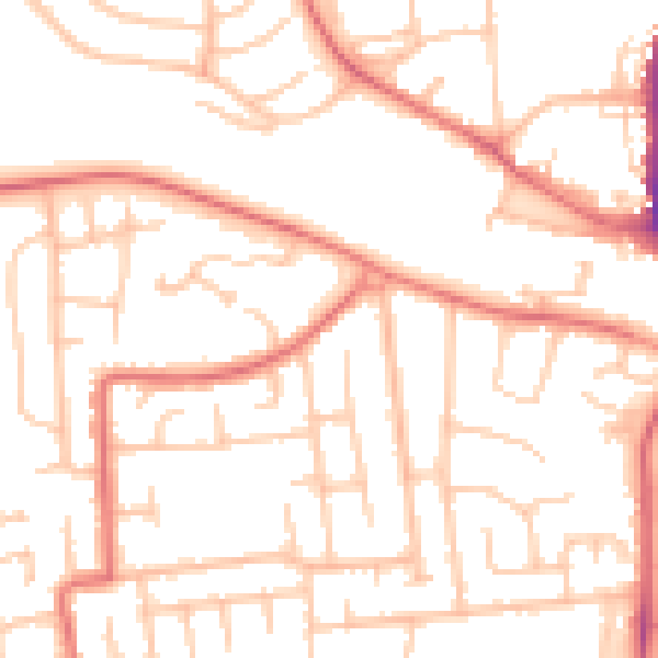 Daytime road noise heatmap for DL3 9BH