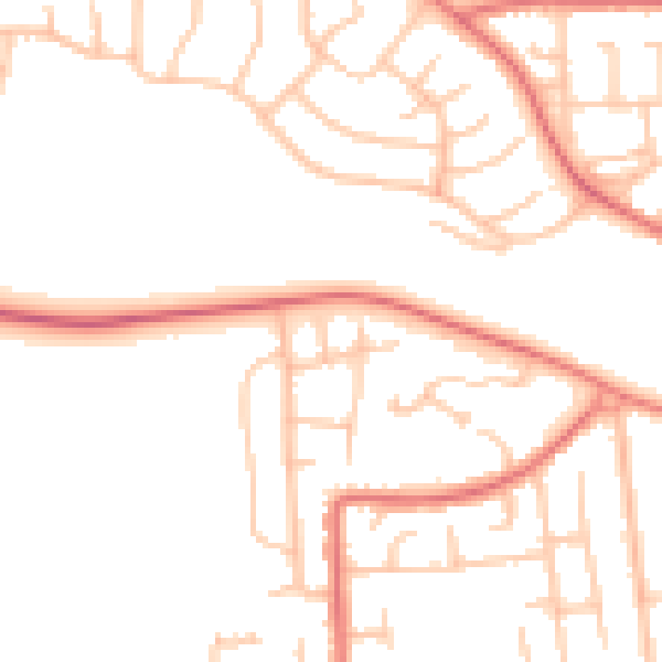 Daytime road noise heatmap for DL3 9DR
