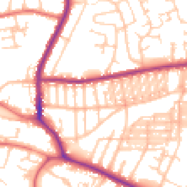 Daytime road noise heatmap for DL3 9JD