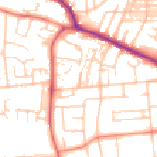 Daytime road noise heatmap for DL3 9NS