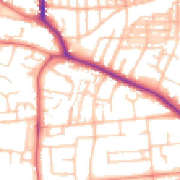 Daytime road noise heatmap for DL3 9NX