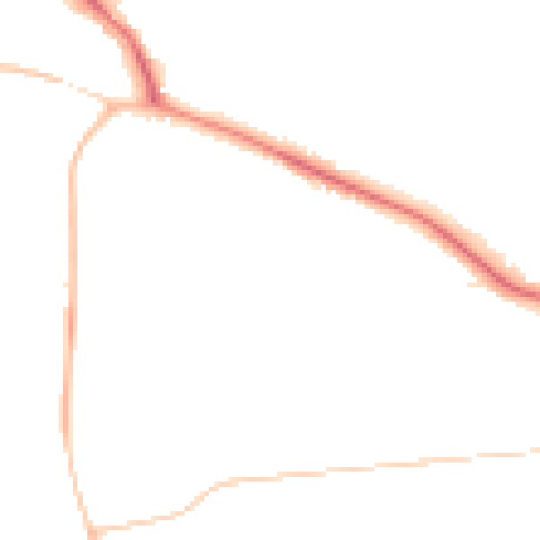 Night-time road noise heatmap for DL3 9NZ