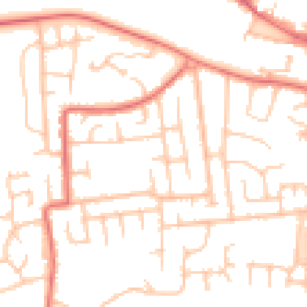 Daytime road noise heatmap for DL3 9QF