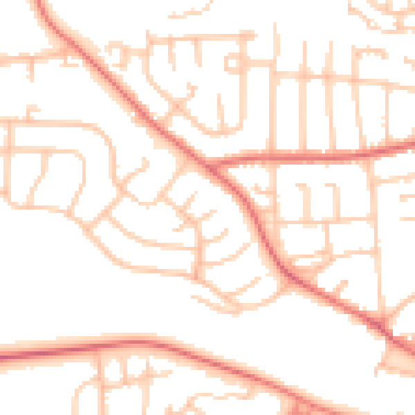 Daytime road noise heatmap for DL3 9RS