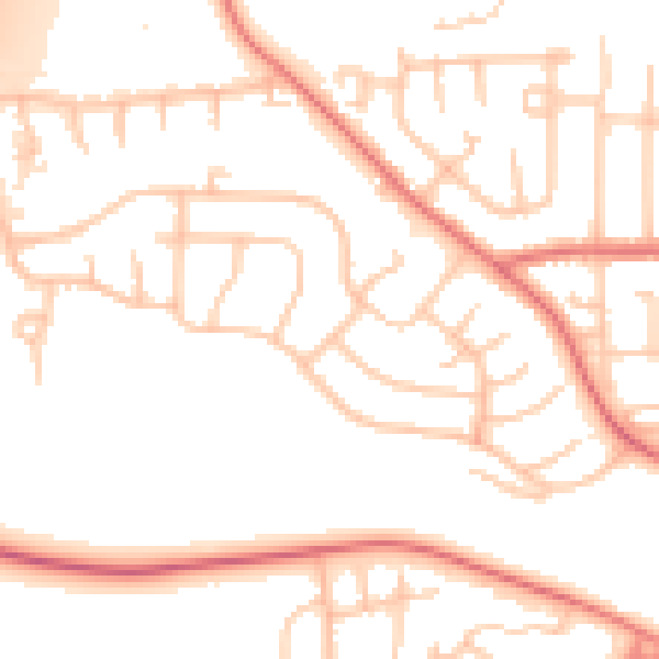 Daytime road noise heatmap for DL3 9RY