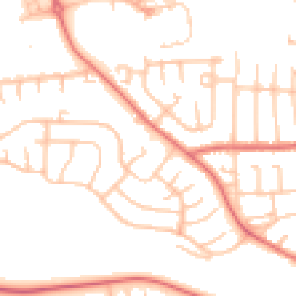 Daytime road noise heatmap for DL3 9SR