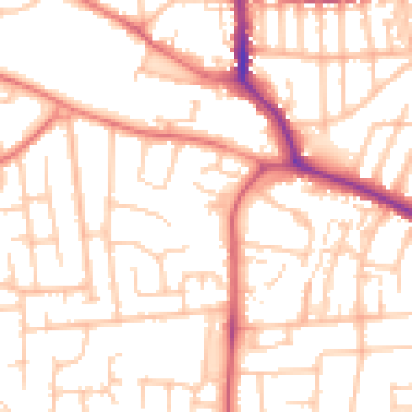Daytime road noise heatmap for DL3 9TN