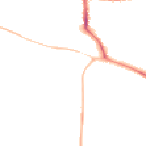 Night-time road noise heatmap for DL3 9TN