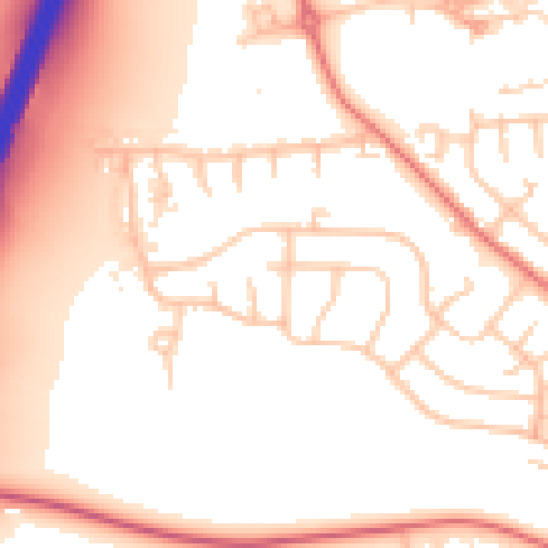Daytime road noise heatmap for DL3 9TS