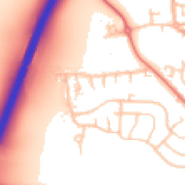 Daytime road noise heatmap for DL3 9UJ
