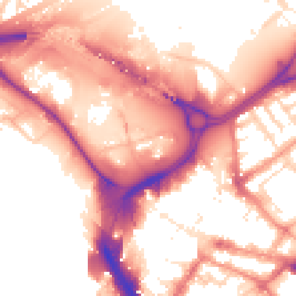 Daytime road noise heatmap for DN1 1AF