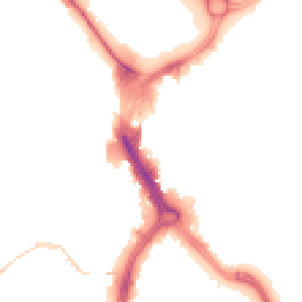 Night-time road noise heatmap for DN1 1AN