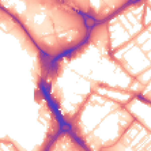 Daytime road noise heatmap for DN1 1BB